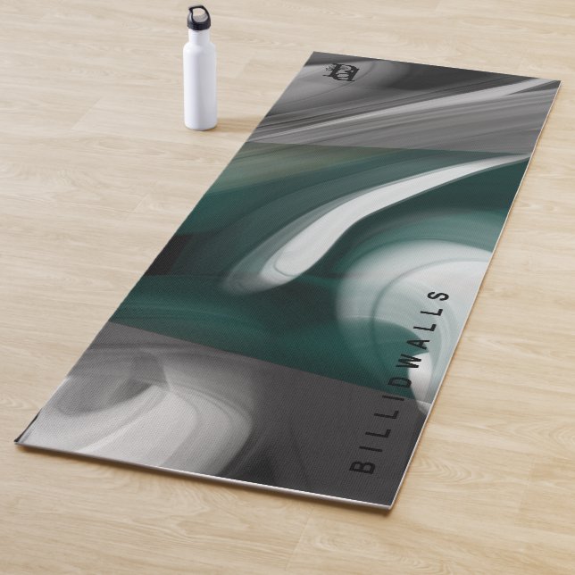 Yoga Mat Abstrakt Art Black Green Emerald Yogamatte (Beispiel)