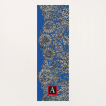 YOGA MAT BLACK LACE AND BUTTERFLILIS CUSTOM INITIA