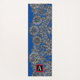 YOGA MAT BLACK LACE AND BUTTERFLILIS CUSTOM INITIA YOGAMATTE
