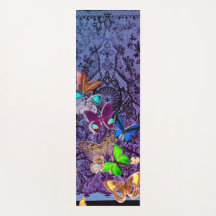 YOGA MAT BLACK LACE AND BUTTERFLILIS CUSTOM INITIA