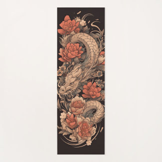 Yoga Mat, Blume für chinesische Drachen und Rose Yogamatte