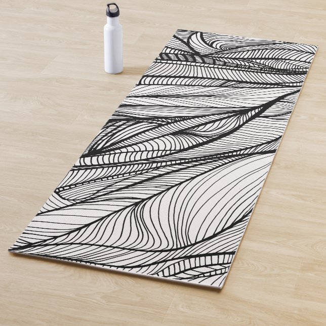 YOGA MAT feat. hand-drawn line art both sides Yogamatte (Beispiel)