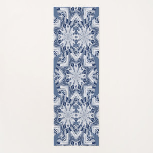 Yoga Mat, Grau & Weiß Blumenmuster Yogamatte