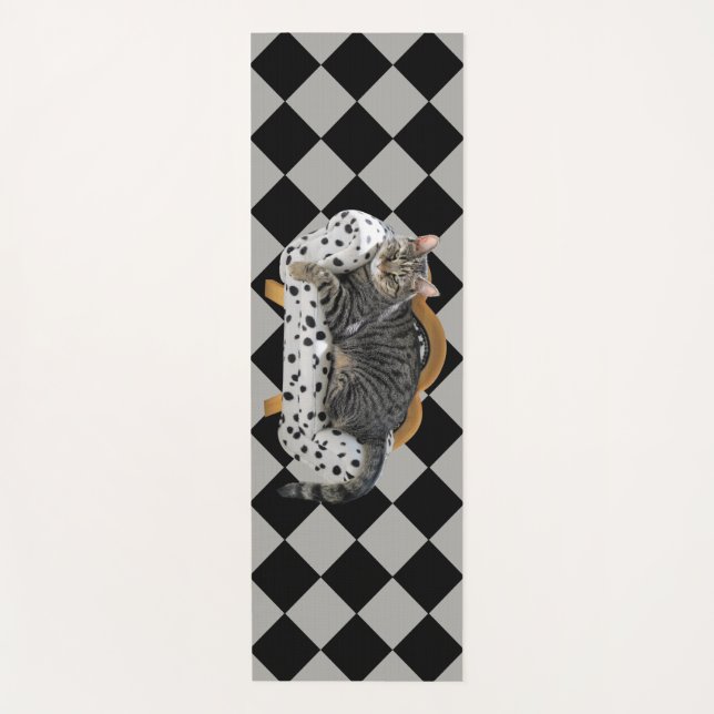 Yoga Mat Lazy Cat Diamond Hatch Yogamatte (Vorderseite)