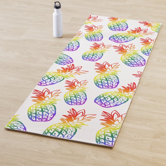 Yoga Mat mit einer lebhaften Ananas Yogamatte (Beispiel)