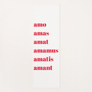 Yoga Mat mit Typografie, Amo Amas Amat Latin Yogamatte