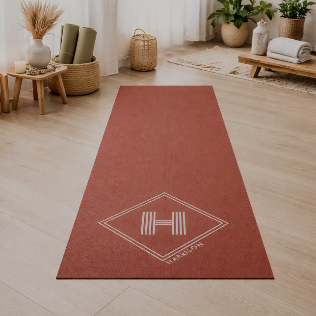 Yoga Mat | Stylish Geometric Initial Monogram Yogamatte (Von Creator hochgeladen)