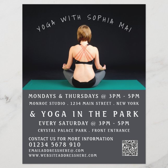 Yoga Mat, Yoga Class Advertising Flyer (Vorne)