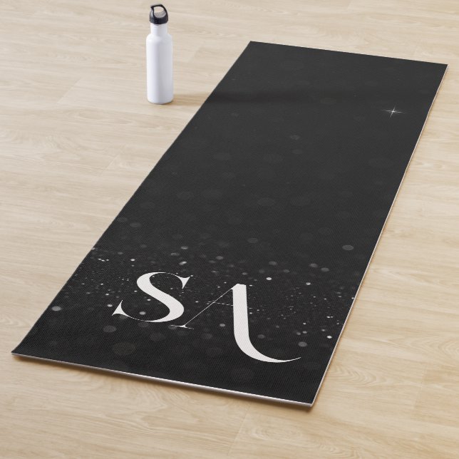 Yoga-Matte für Black Glitzer mit benutzerdefiniert Yogamatte (Beispiel)