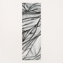 YOGA-MATTE mit handgezeichneter Linienkunst auf be