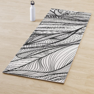 YOGA-MATTE mit handgezeichneter Linienkunst auf be Yogamatte