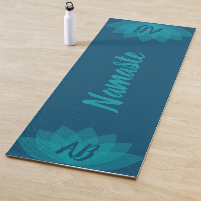 Yoga-Matten-- "Namaste" Wort - helle u. dunkle Yogamatte (Beispiel)