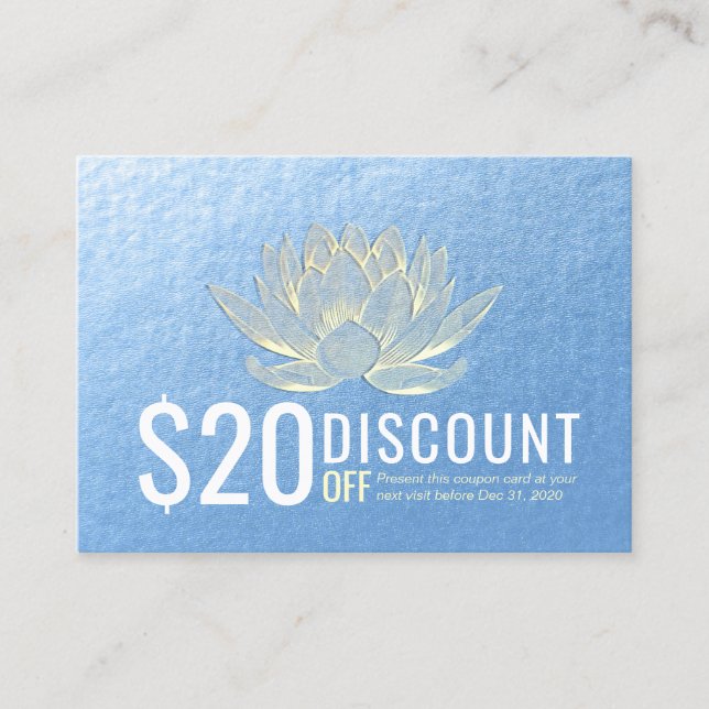 YOGA Mediation Discount Coupon Treue Gold Lotus (Vorderseite)
