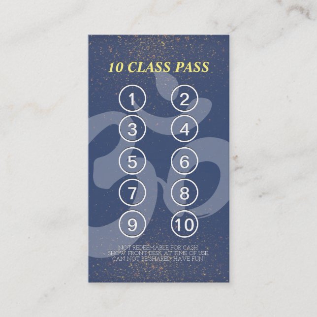 Yoga Mediation Instructor Class Pass Loyalty Card Treuekarte (Vorderseite)
