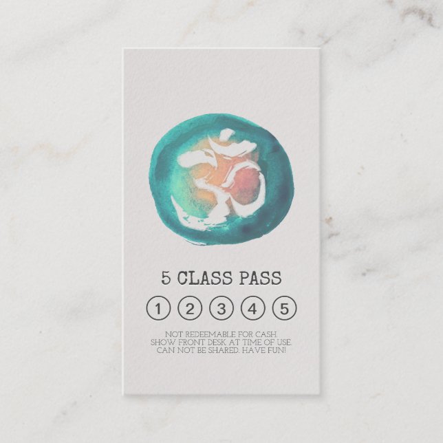 Yoga Mediation Instructor Class Pass Loyalty Card Treuekarte (Vorderseite)