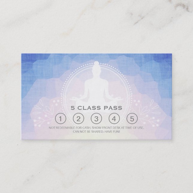 Yoga Mediation Instructor Class Pass Loyalty Card Treuekarte (Vorderseite)