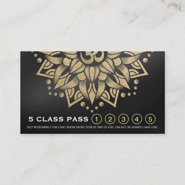Yoga Mediation Instructor Class Pass Loyalty Card Treuekarte (Vorderseite)