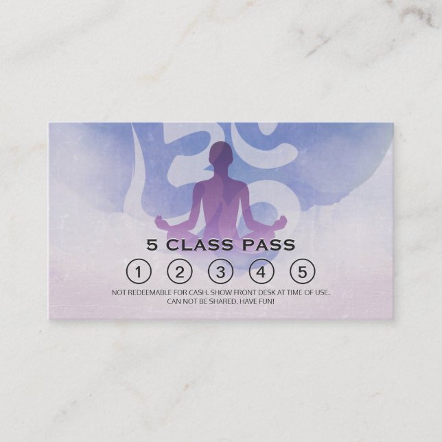 Yoga Mediation Instructor Class Pass Loyalty Card Treuekarte (Vorderseite)
