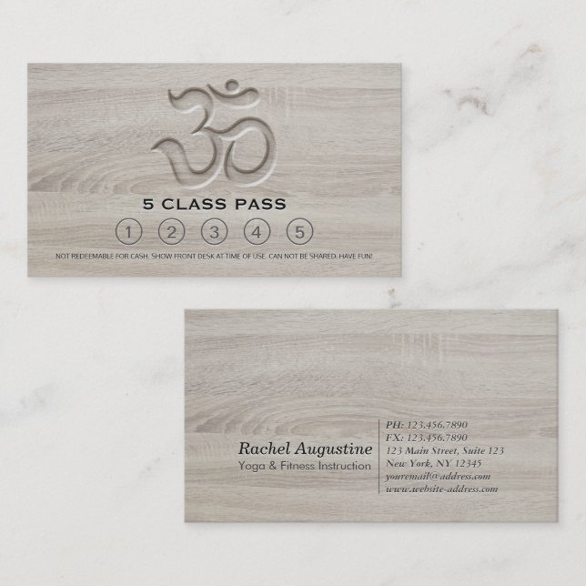 Yoga Mediation Instructor Class Pass Loyalty Card Treuekarte (Vorne/Hinten)