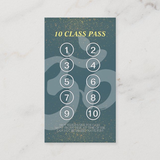 Yoga Mediation Instructor Class Pass Loyalty Card Treuekarte (Vorderseite)