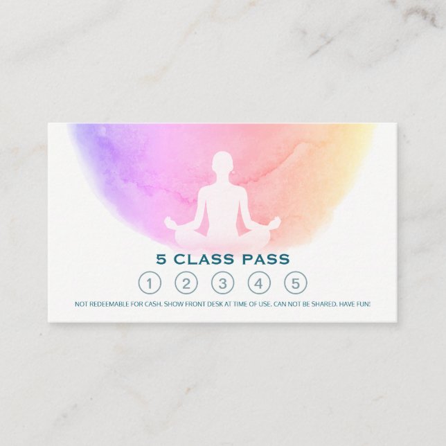 Yoga Mediation Instructor Class Pass Loyalty Card Treuekarte (Vorderseite)