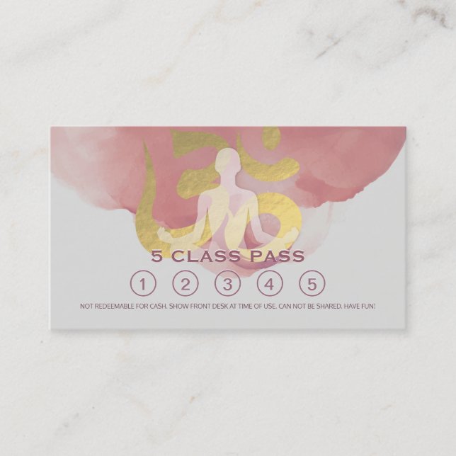 Yoga Mediation Instructor Class Pass Loyalty Card Treuekarte (Vorderseite)