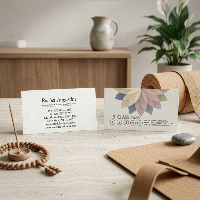 Yoga Mediation Instructor Class Pass Loyalty Card Treuekarte (Von Creator hochgeladen)