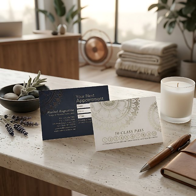 Yoga Mediation Instructor Class Pass Loyalty Card Treuekarte (Von Creator hochgeladen)