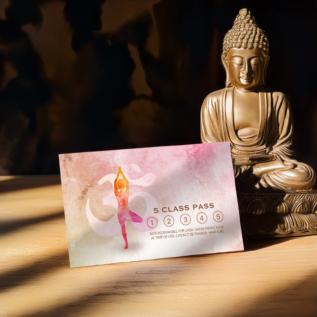Yoga Mediation Instructor Class Pass Loyalty Card Treuekarte (Von Creator hochgeladen)