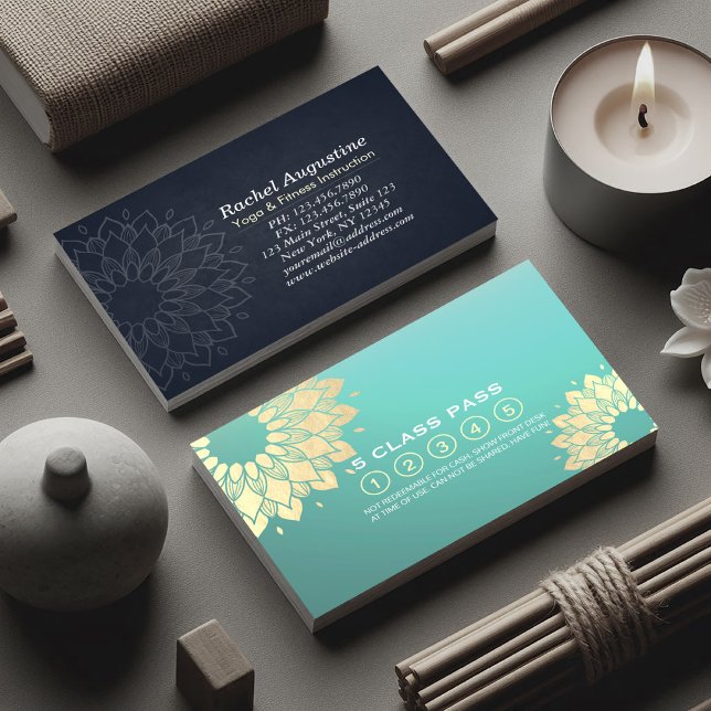 Yoga Mediation Instructor Class Pass Loyalty Card Treuekarte (Von Creator hochgeladen)