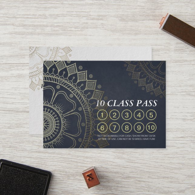 Yoga Mediation Instructor Class Pass Loyalty Card Treuekarte (Vorderseite/Rückseite Beispiel)