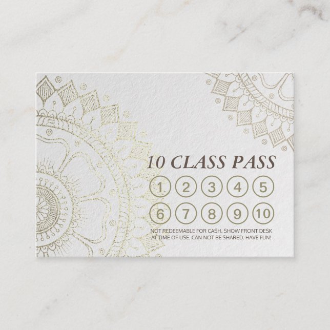 Yoga Mediation Instructor Class Pass Loyalty Card Treuekarte (Vorderseite)