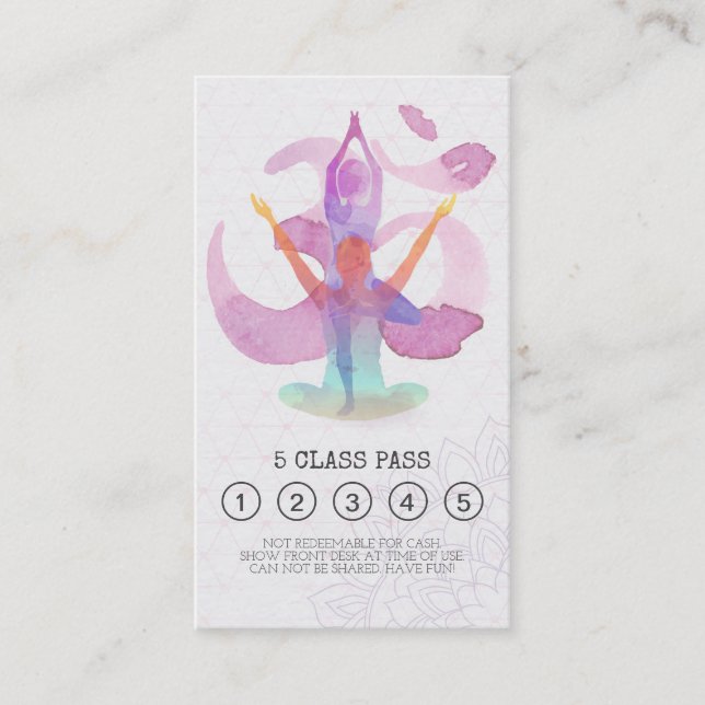 Yoga Mediation Instructor Class Pass Loyalty Card Treuekarte (Vorderseite)