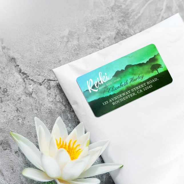 Yoga-Mediationslehrer des Naturlehrers Reiki Adressaufkleber (Von Creator hochgeladen)