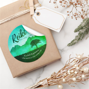Yoga-Mediationslehrer des Naturlehrers Reiki Runder Aufkleber
