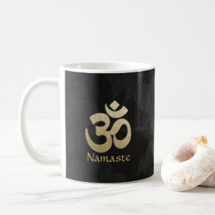 Yoga Mediator für Black & Gold OM Symbol Kaffeetasse