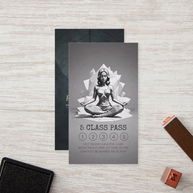 Yoga Medical Instructor Reiki Master Class Pass Treuekarte (Vorderseite/Rückseite Beispiel)