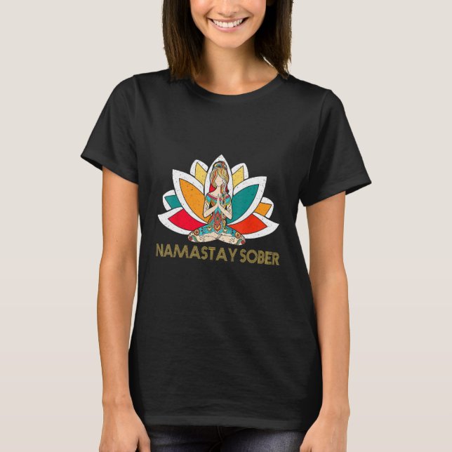 Yoga Meditat Exhale Inhalation Tipsy Trinken Namas T-Shirt (Vorderseite)