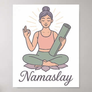 Yoga Meditation Achtsamkeit Lotus Ruhe Energie Nam Poster