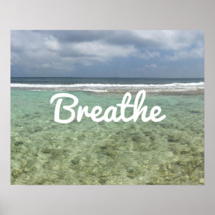 Yoga & Meditation Beach "atmen" Geist Poster