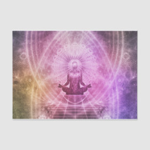 Yoga Meditation Farbenfrohe Kunst Seidenpapier