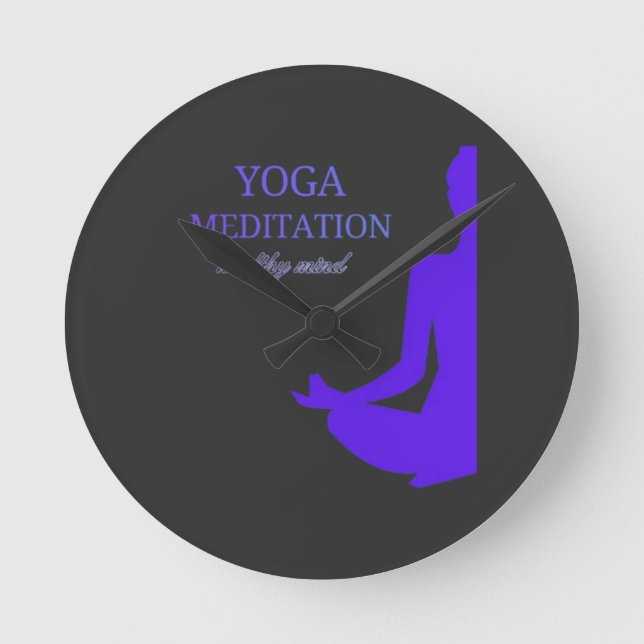 Yoga & Meditation für einen gesunden Geist Runde Wanduhr (Vorderseite)
