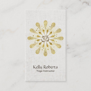 Yoga & Meditation Gold Om Zeichen Lotus Mandala Visitenkarte