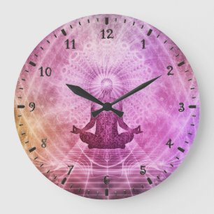 YOGA-MEDITATION IN LOTUS-POSITION GROßE WANDUHR