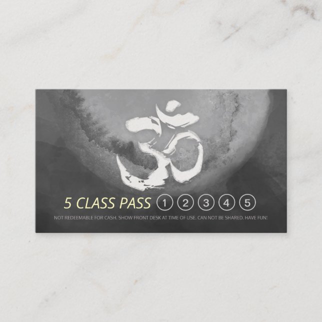 Yoga Meditation Instructor 5 Class Pass Loyalty OM Treuekarte (Vorderseite)