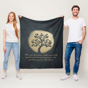 Yoga Meditation Instructor Black Gold Tree Quotes Fleecedecke