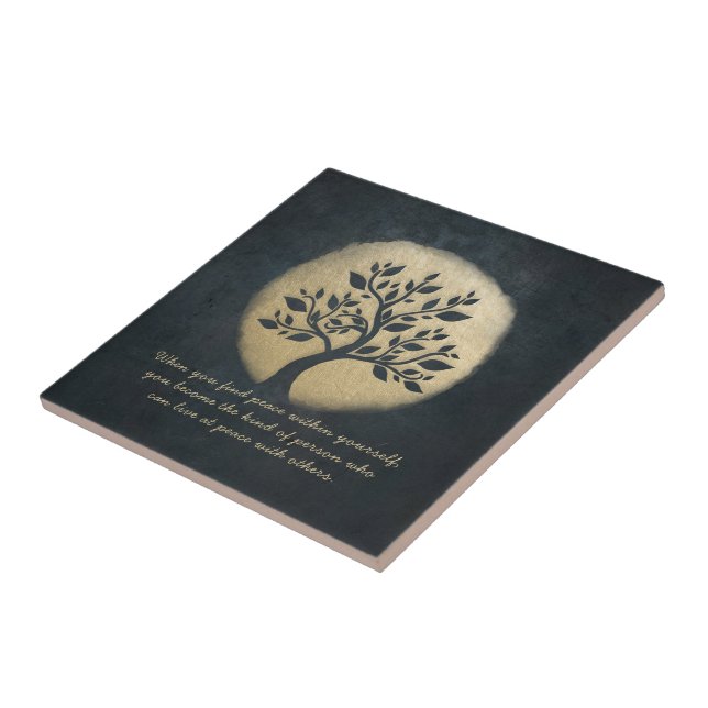 Yoga Meditation Instructor Black Gold Tree Quotes Fliese (Seite)