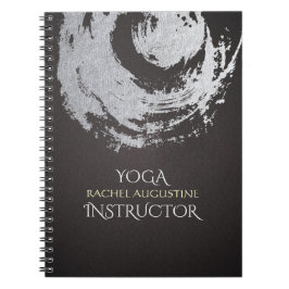 Yoga Meditation Instructor Black Silver ZEN Symbol Notizblock