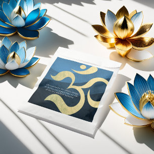 Yoga Meditation Instructor Blue and Gold OM Symbol Geschenktütchen