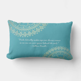 Yoga Meditation Instructor Blue Gold Mandala Zitat Lendenkissen